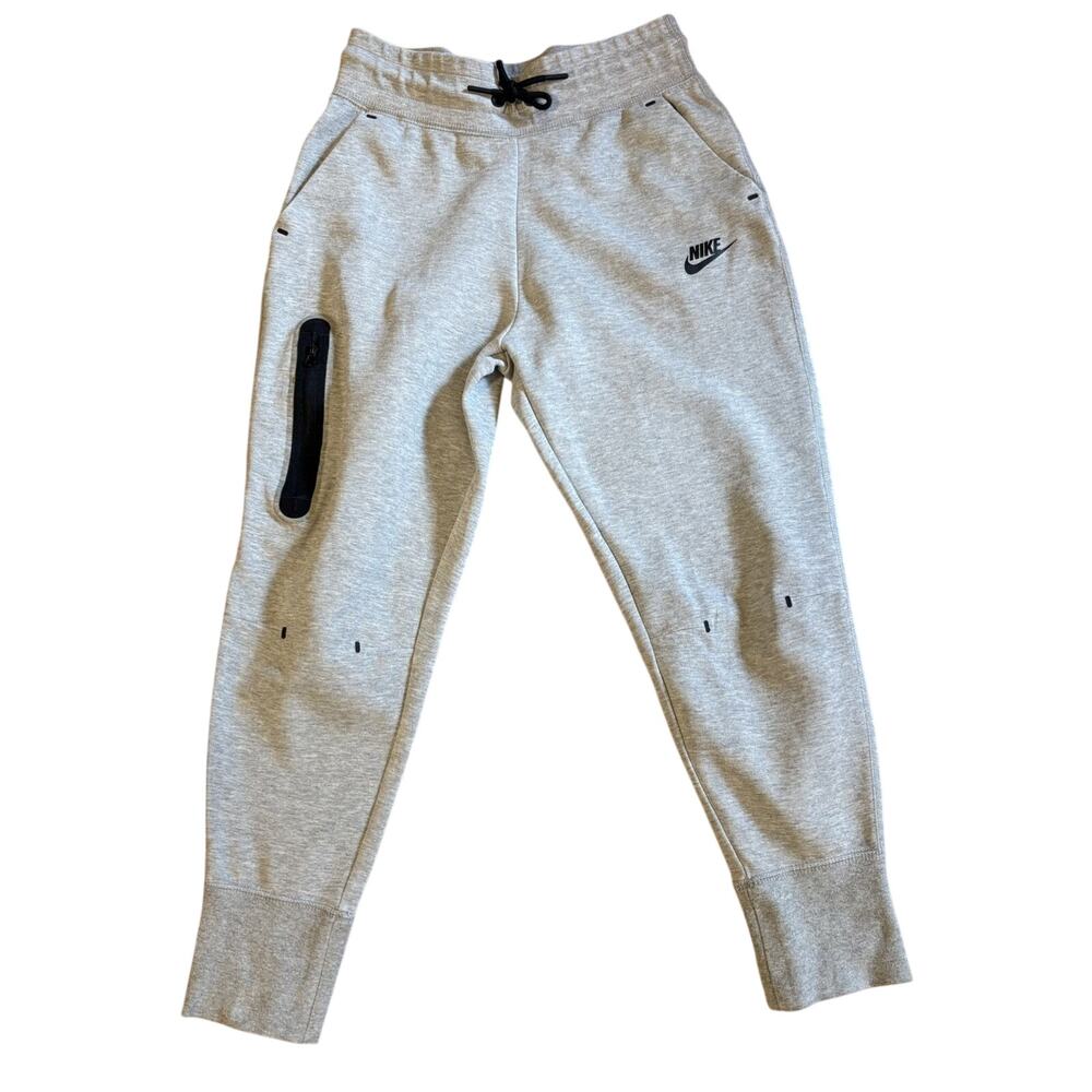 Nike Sportswear Tech Fleece Jogger Pants Girl’s Large Gray Logo Drawstring Gym
